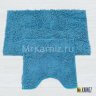 Комплект ковриков для ванной и туалета Люкс голубой фото 1