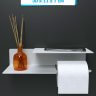 Держатель для туалетной бумаги и освежителя с полочкой настенный металлический Белый 30x11x7 Правый фото 4