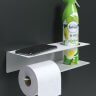 Держатель для туалетной бумаги и освежителя с полочкой настенный металлический Белый 30x11x7 Левый фото 7
