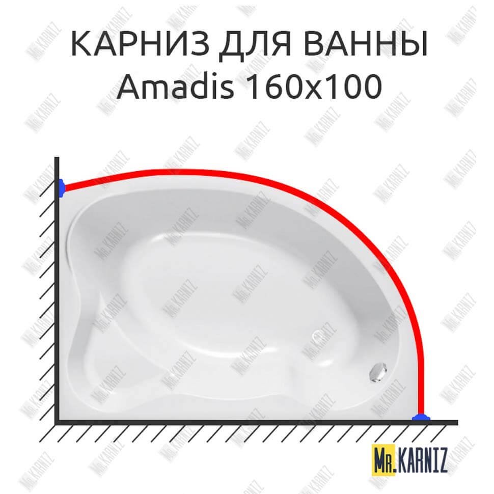 Карниз для ванны Kolpa-San Amadis 160х100 Усиленный 20 мм MrKARNIZ Карниз для ванны Kolpa-San Amadis 160х100 Усиленный 20 мм MrKARNIZ