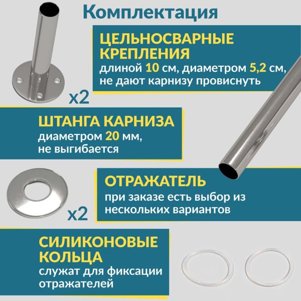 Карниз для ванной - штанга угловая и дугообразная