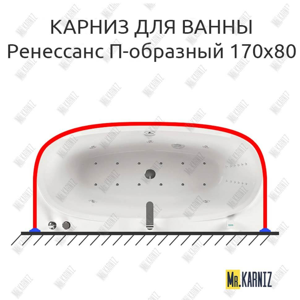 Карниз для ванны Aquatika Ренессанс П-образный 170х80 (Усиленный 25 мм) MrKARNIZ