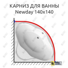 Карниз для ванны Ravak Newday 140х140 Усиленный 20 мм MrKARNIZ