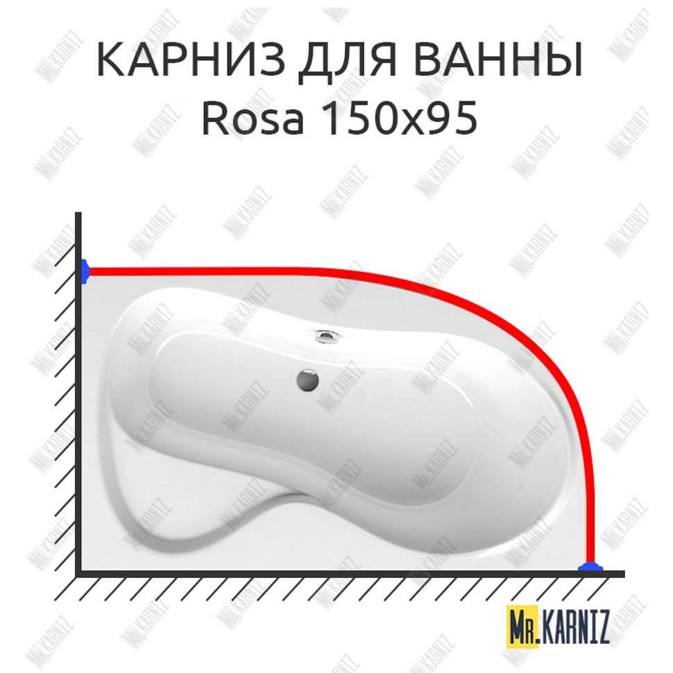 Карниз для ванны Ravak Rosa 150х95 Усиленный 20 мм MrKARNIZ