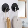 Настенные крючки для ванной и кухни для полотенец Г-образные круг черные 1 шт фото 3