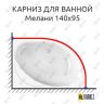 Карниз для ванной Vannesa Мелани 140х95 (Усиленный 25 мм) MrKARNIZ фото 1